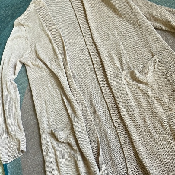 J Jill Women's Linen Long Line Midi Cardigan Sweater - Picture 7 of 15
